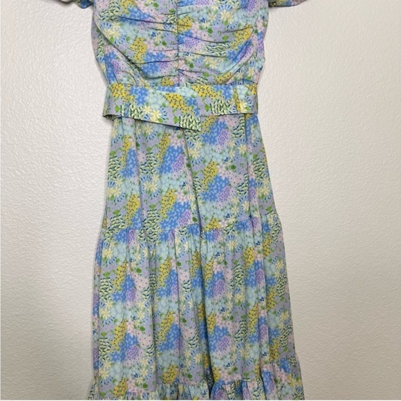 💕PALOMA BLUE💕 Evie Gathered Floral-Print Crepe Midi Dress - Picture 6 of 8